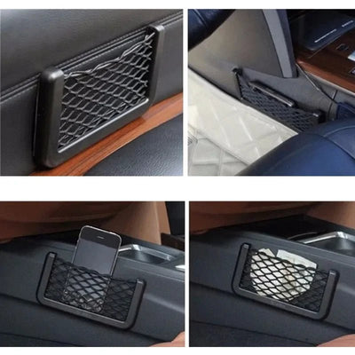 1pcs Car Organizer Storage Bag Auto Paste Net Pocket Phone Holder Car Accessories 20*8CM Universal car gadget storage - GadgetGalaxy Boutique