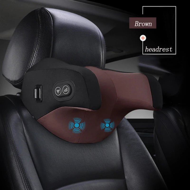 5V/USB Massage Car Seat Headrest Pillow Back Lumbar Support Universal Car Interior Pillows Auto Neck Support Cushion Accesorios - GadgetGalaxy Boutique