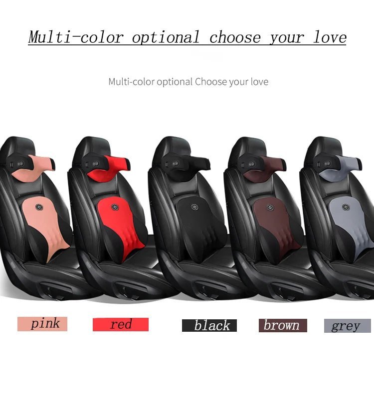 5V/USB Massage Car Seat Headrest Pillow Back Lumbar Support Universal Car Interior Pillows Auto Neck Support Cushion Accesorios - GadgetGalaxy Boutique