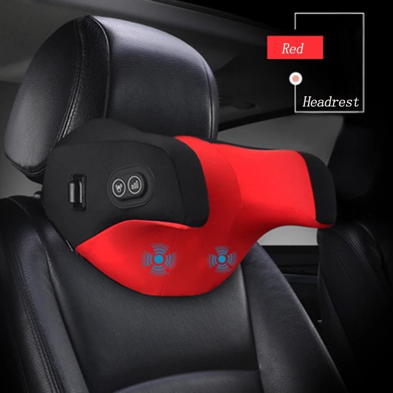 5V/USB Massage Car Seat Headrest Pillow Back Lumbar Support Universal Car Interior Pillows Auto Neck Support Cushion Accesorios - GadgetGalaxy Boutique