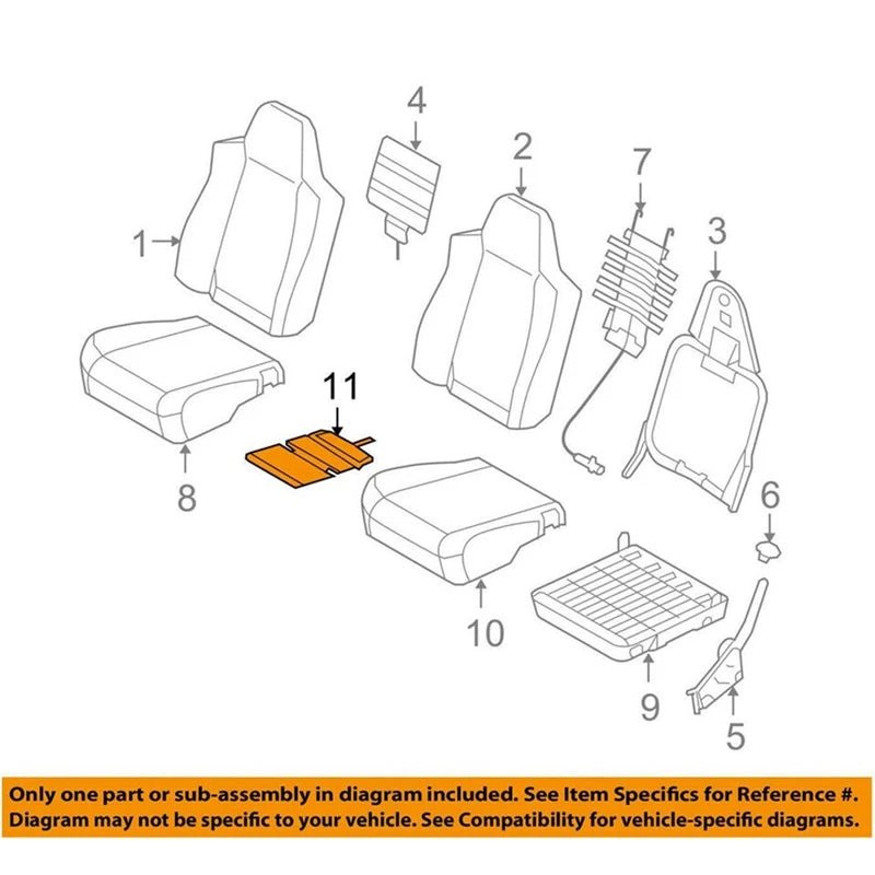 6C3Z-14D696-A 2Pcs Car Front Seat Cushion Heating Elements Accessories For Ford Super Duty 2005-2010 6C3Z14D696A - GadgetGalaxy Boutique