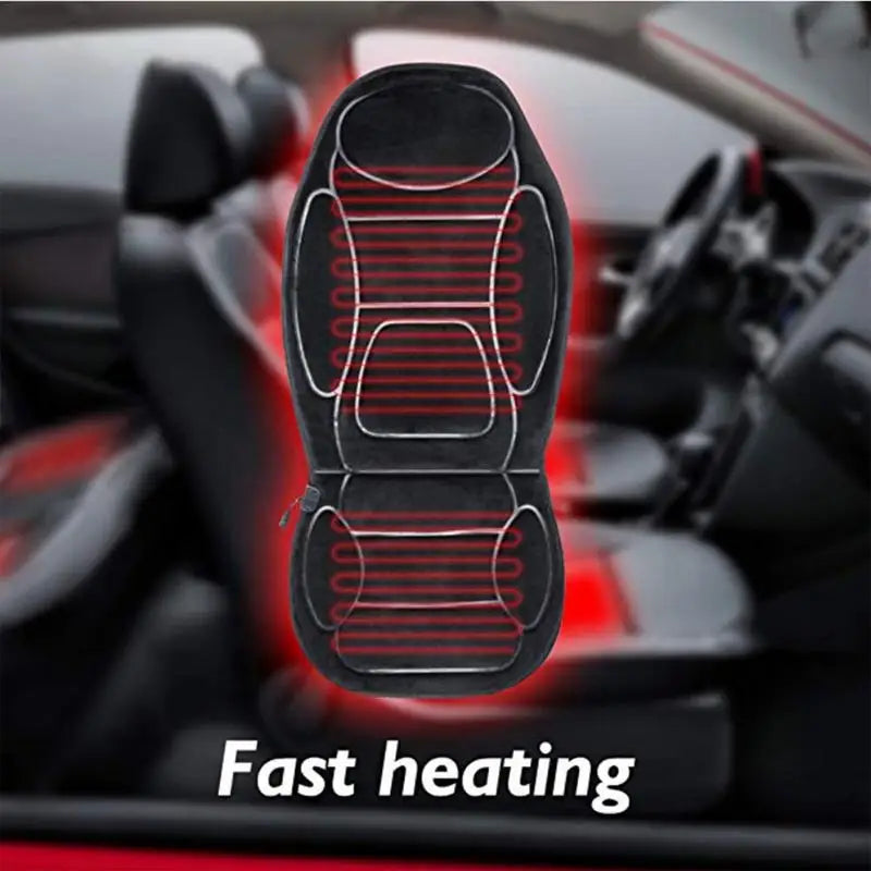 Winter Car Heated Seat Covers Super Soft Velvet Heated Seat Cushion Full Back Warmer Anti-slip Universal Chair Pad Auto Interior