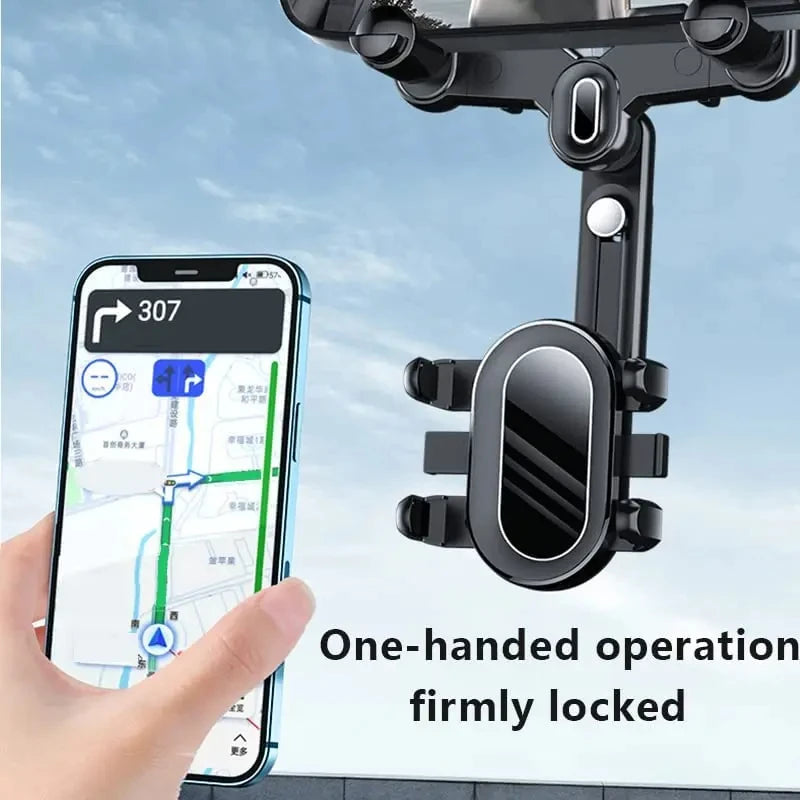 Rearview Mirror Phone Holder for Car Mount Phone and Gps Holder Universal Rotating Adjustable Telescopic 360° Car Phone Device