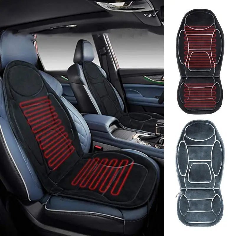 Car Heated Seat Cushion Super Soft Velvet Heated Seat Covers with Timer Full Back Warmer Anti - slip Universal Chair Pad for Seats - GadgetGalaxy Boutique