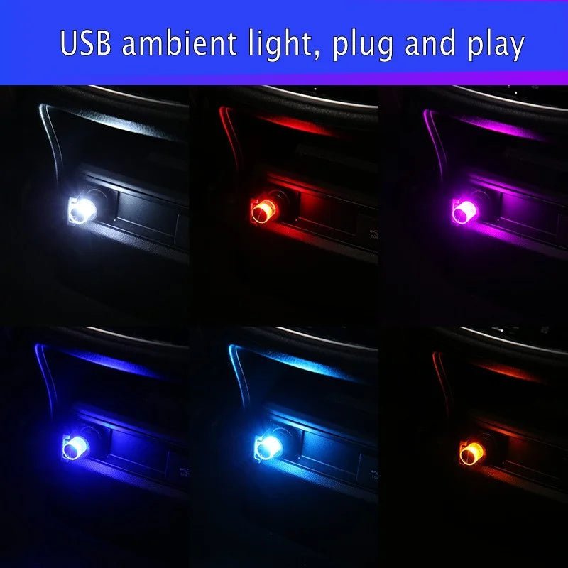 Car Mini USB LED Atmosphere Lights Decorative Lamp Car Ambient Light Neon Auto Interior Led Decoration Car Accessories Gadget - GadgetGalaxy Boutique