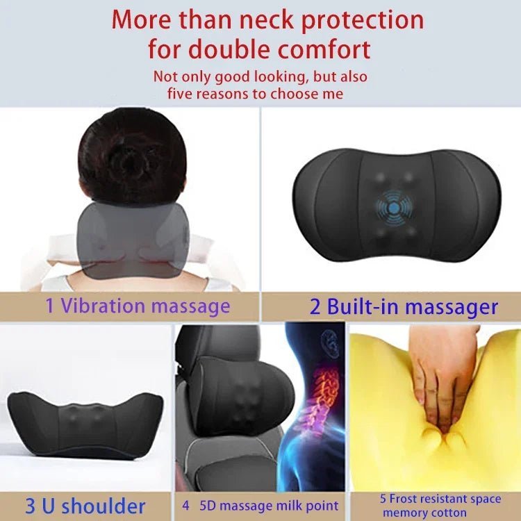 Comfortable Car Neck Massage Pillow Memory Foam Car Headrest Auto Seat Head Support Lumbar Support for Office Chair Cushion - GadgetGalaxy Boutique