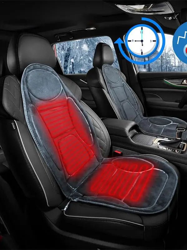 Heated Seat Cushion For Car Super Soft Velvet Heated Seat Covers With Timer Car Accessories Car Heating Pads Set Universal - GadgetGalaxy Boutique