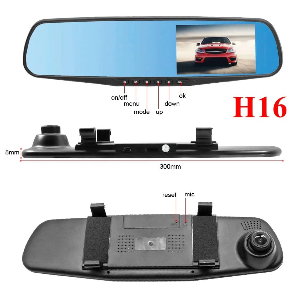 HGDO Rear View Mirror Recorder 3 in 1 Dash Cam Anti glare Blue Mirror Car Dvr FHD 1080P Video Camera retrovisor con camara - GadgetGalaxy Boutique