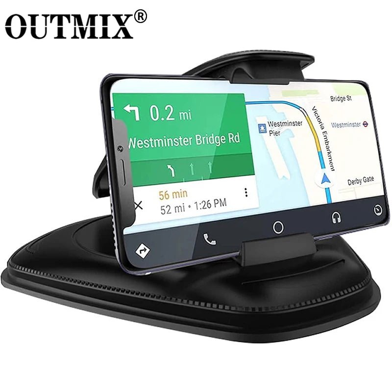 Leather Car Phone Holder Dashboard HUD Navigation Cellphone Support Stand Clip for iPhone 12 XR Suction Cup Desktop Phone Holder - GadgetGalaxy Boutique