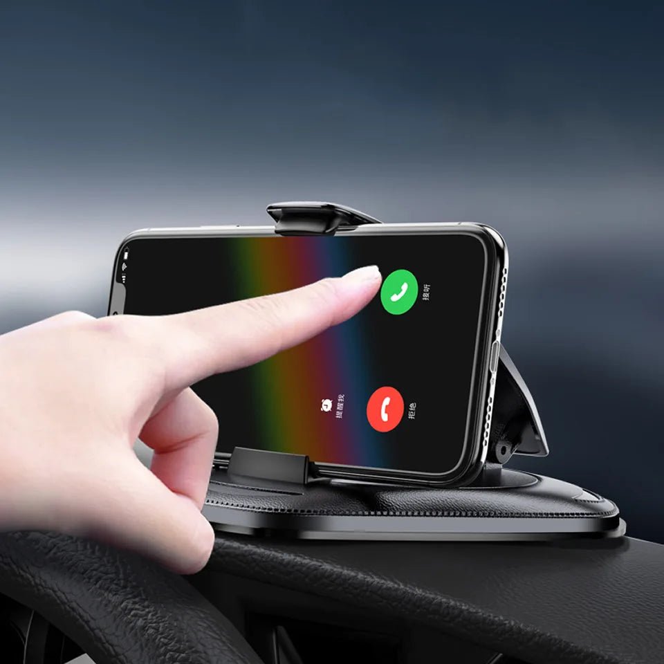 Leather Car Phone Holder Dashboard HUD Navigation Cellphone Support Stand Clip for iPhone 12 XR Suction Cup Desktop Phone Holder - GadgetGalaxy Boutique